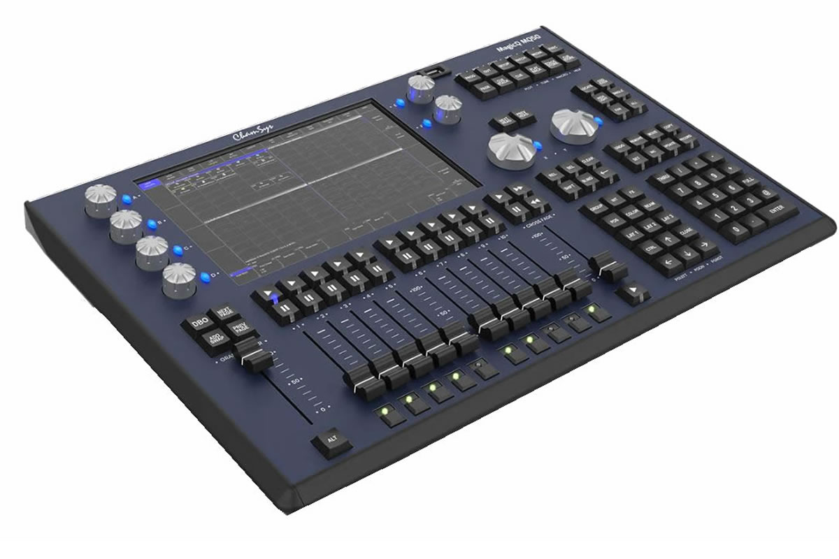 Chamsys MagicQ MQ50 Compact Console / supports 8 universes, with 4 assignable physical DMX outputs supporting RDM and a network port for ArtNet and sACN output