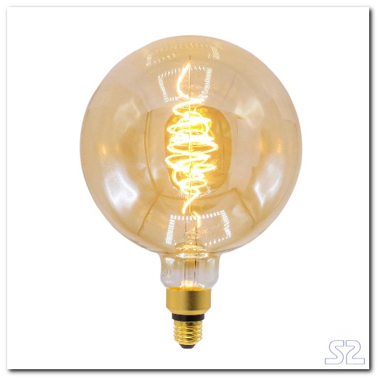 Je bekijkt nu Design Lamp  Lamp XXXL  E27 Dimbaar  Amber Spiraal 20cm 8,5W 2000K